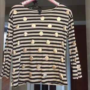 J.Crew gold polka dot top.