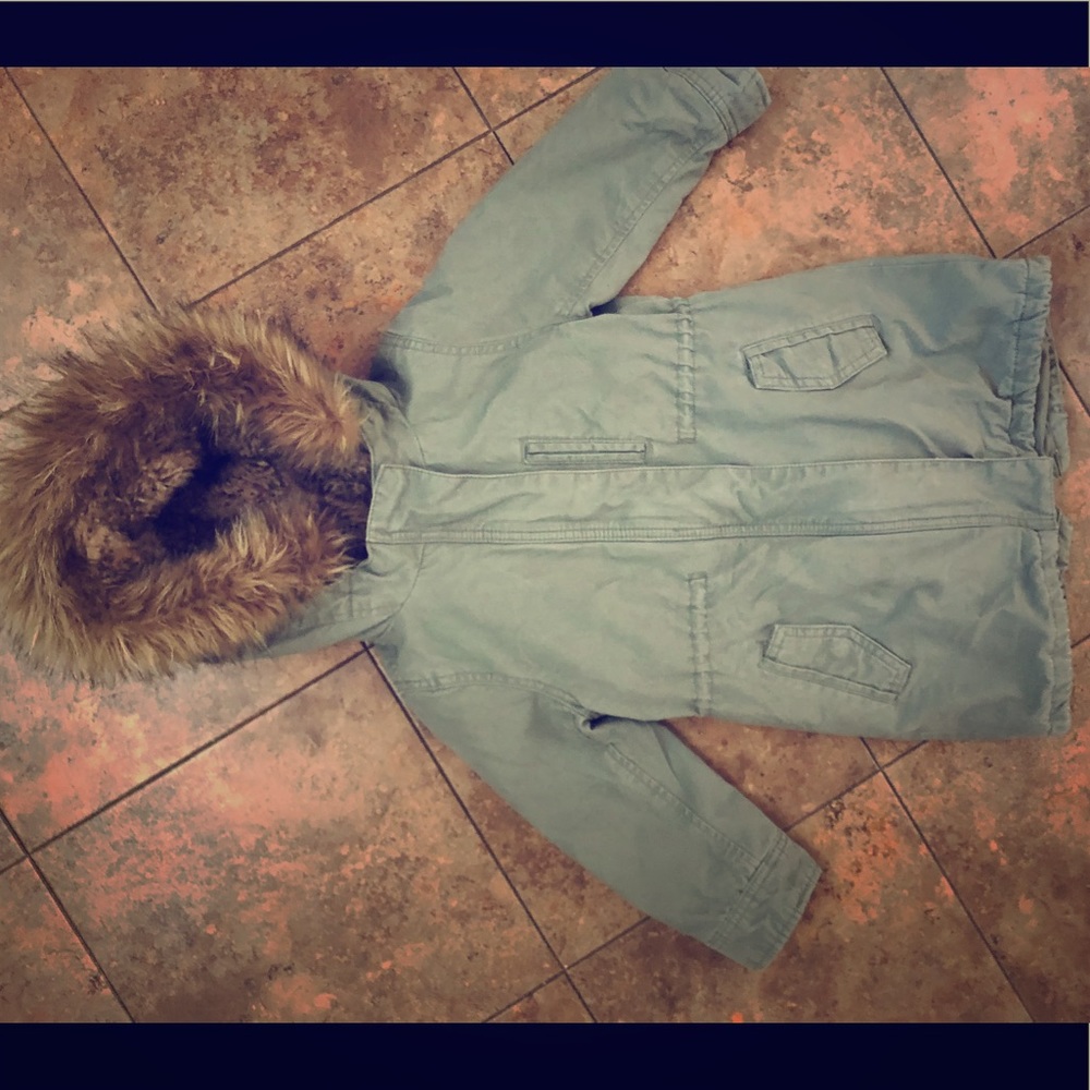 Baby Gap Olive Green Jacket with faux fur Vest