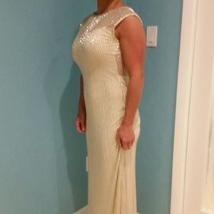 Gold Sequin Formal Prom Gown
