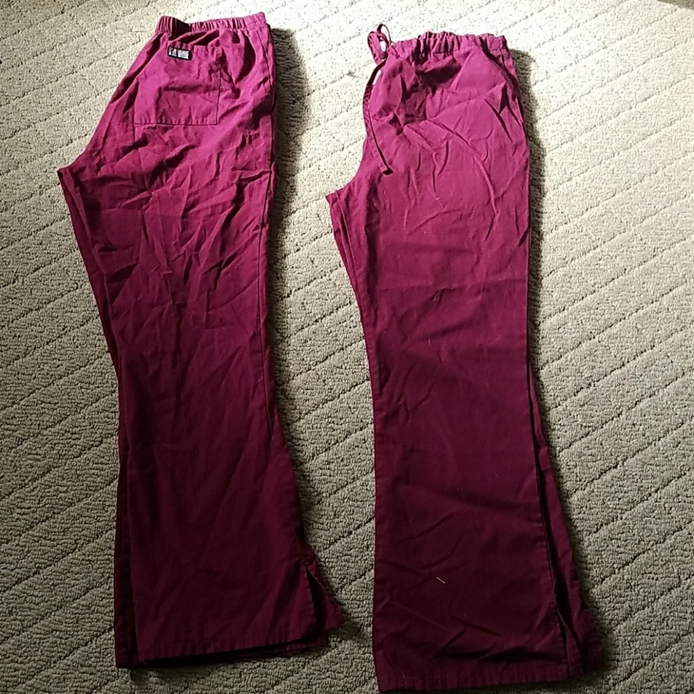 Cherokee scrub pants. Burgandy wine medium