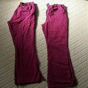 Cherokee scrub pants. Burgandy wine medium