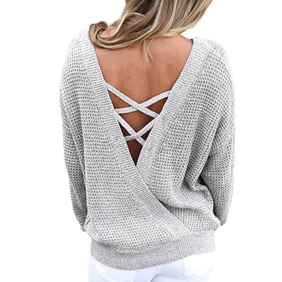 Crisscross knitted sweater - Picture 2 of 2