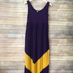 Purple and Gold Game Day Maxi Dress