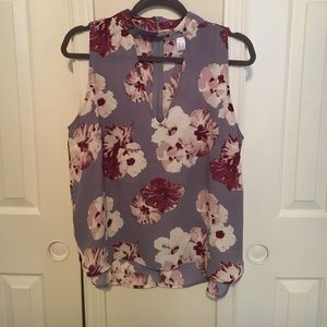 Floral Cutout choker tank
