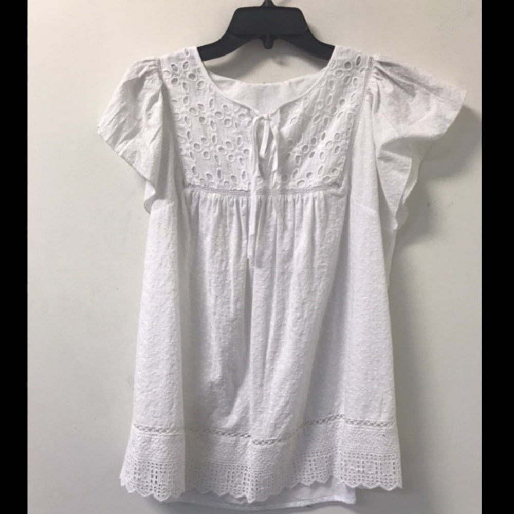 Brand New white chiffon top. NWT