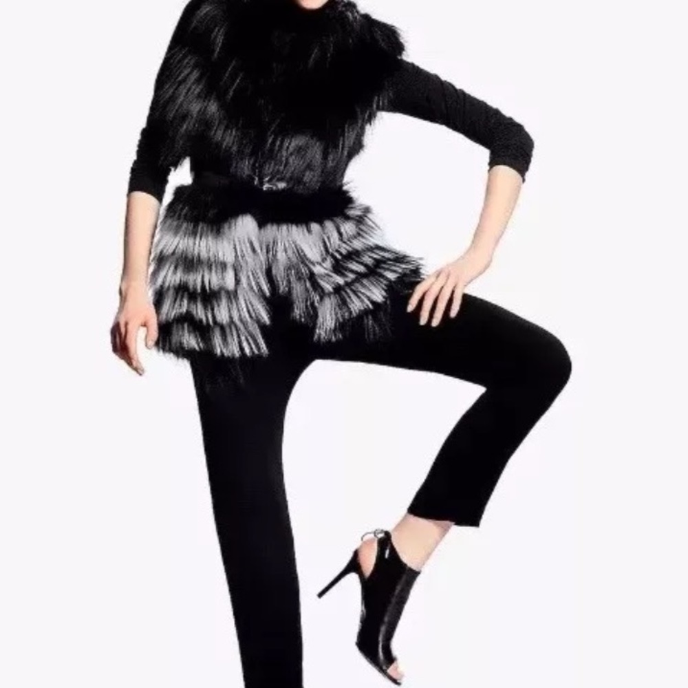 YIGAL AZROUËL leather and fox ombré fur vest