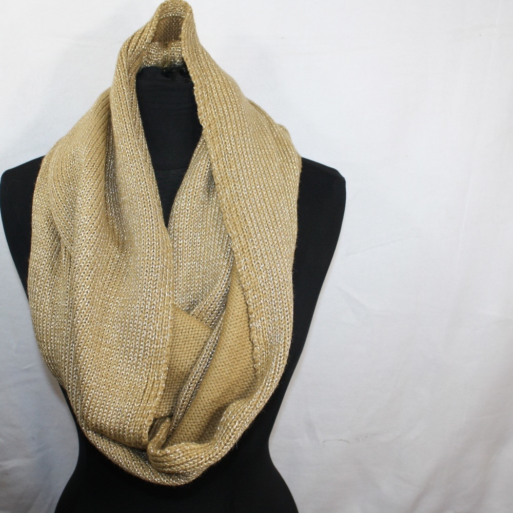 Michael Kors Metallic Tan Infinity Sweater Scarf