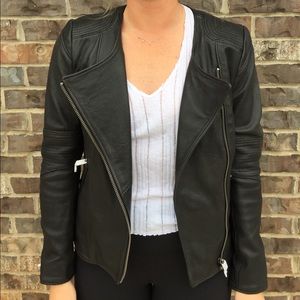 Brand new Lucky Brand Black leather jacket.