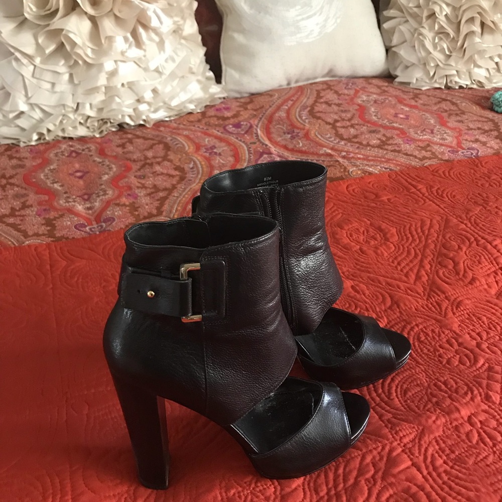 Nine West Leather Open boot peep toe