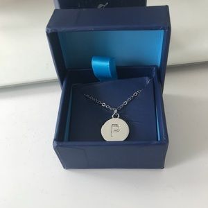 Sterling Silver “P” Initial Necklace Engraved