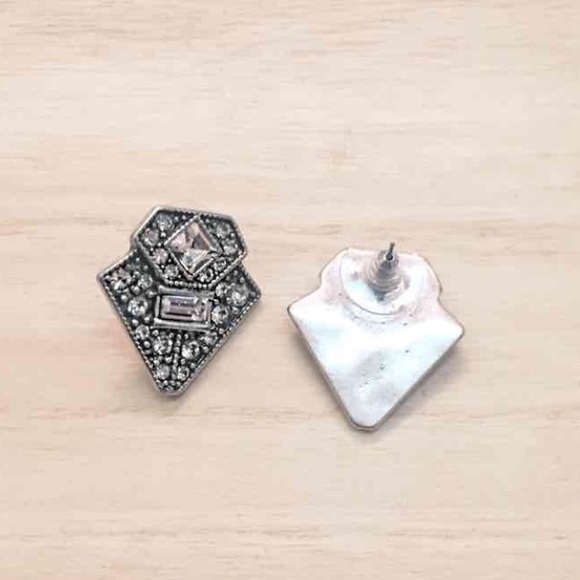 Rhinestone Stud Statement Earrings - Picture 3 of 3