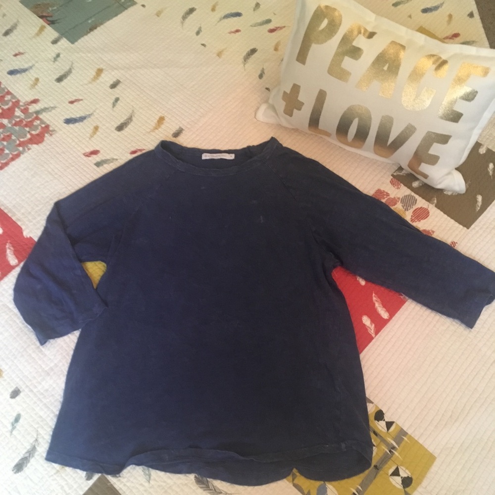 Alternative apparel navy blue 3/4 sleeve top