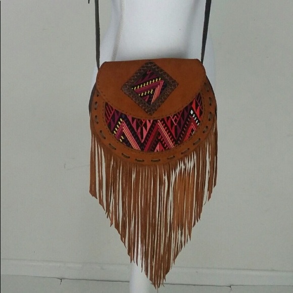 Artisan Leather Fringe purse Boho/hippie/Coachella - Picture 2 of 5