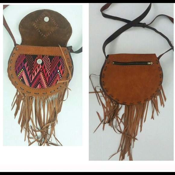 Artisan Leather Fringe purse Boho/hippie/Coachella - Picture 3 of 5