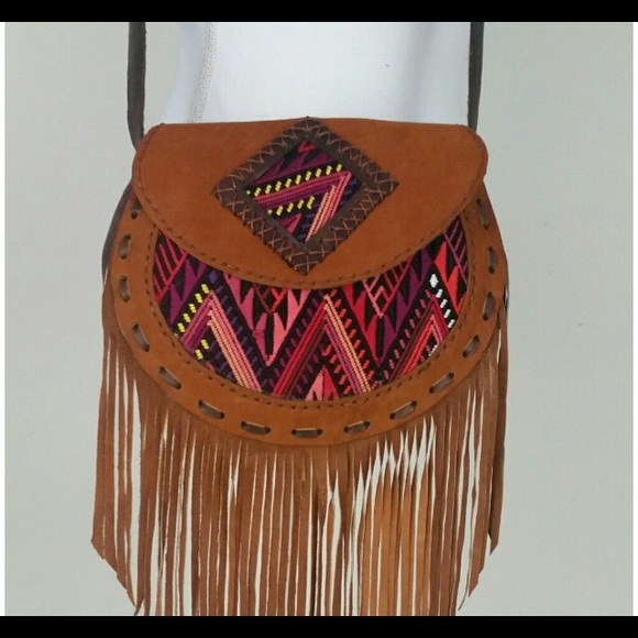 Artisan Leather Fringe purse Boho/hippie/Coachella - Picture 4 of 5