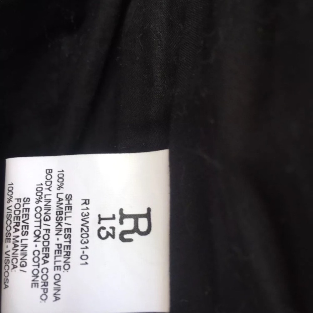 R13 black leather shrunken Moto jacket - Picture 4 of 8