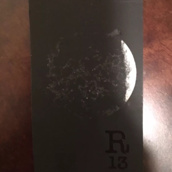 R13 black leather shrunken Moto jacket - Picture 8 of 8