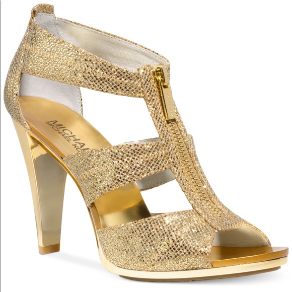 Gold michael kors heels Clearance