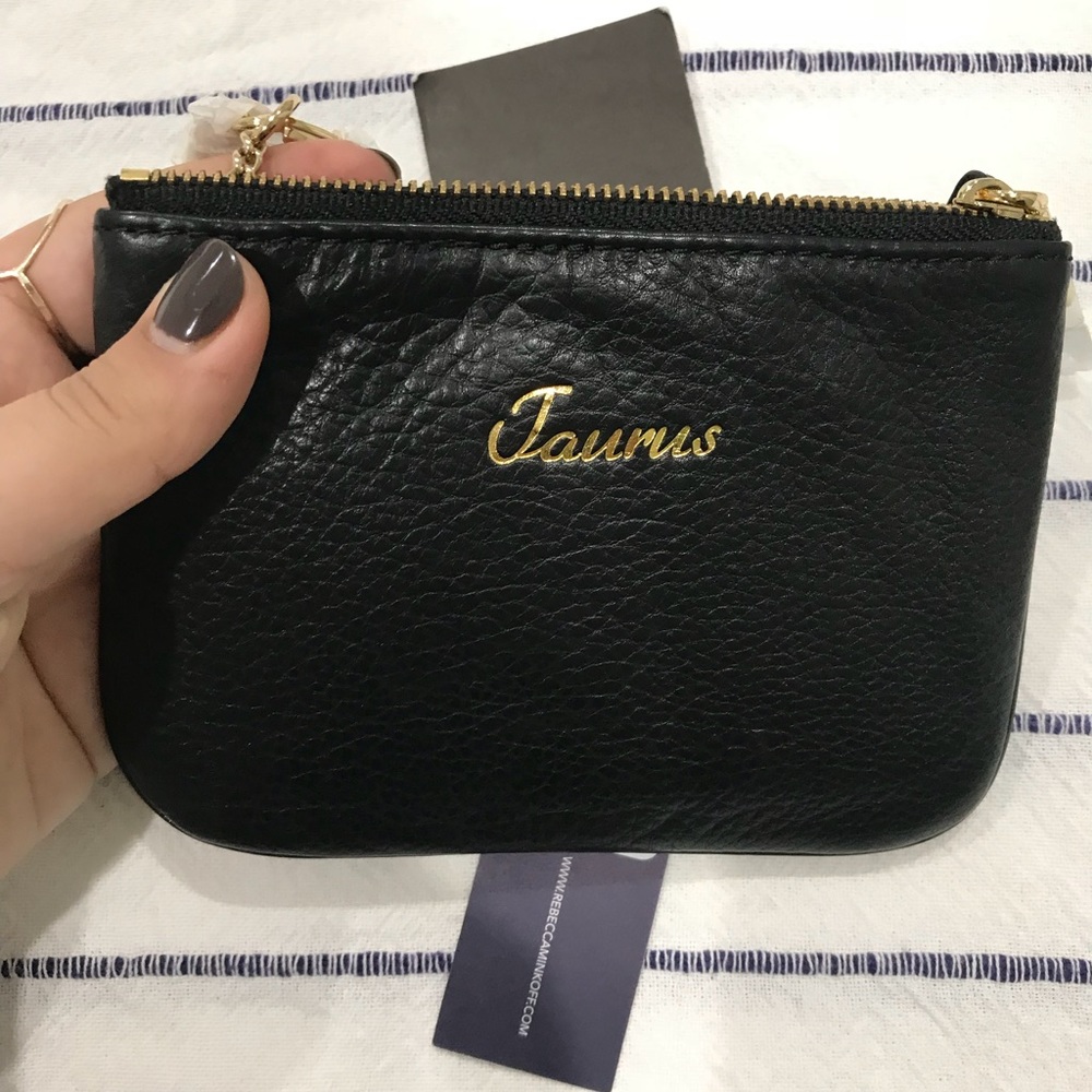 NWT Rebecca Minkoff Black Leather Taurus Pouch