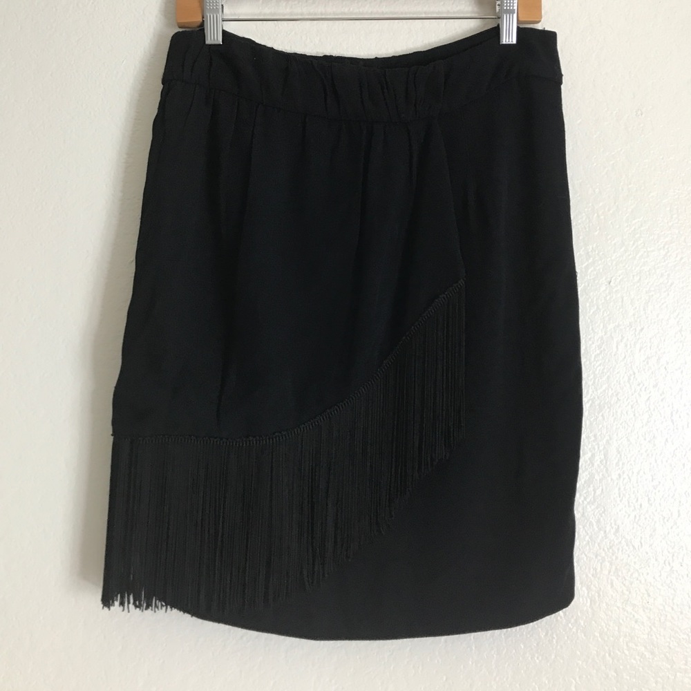 THAKOON Black Fringe Skirt Size 6