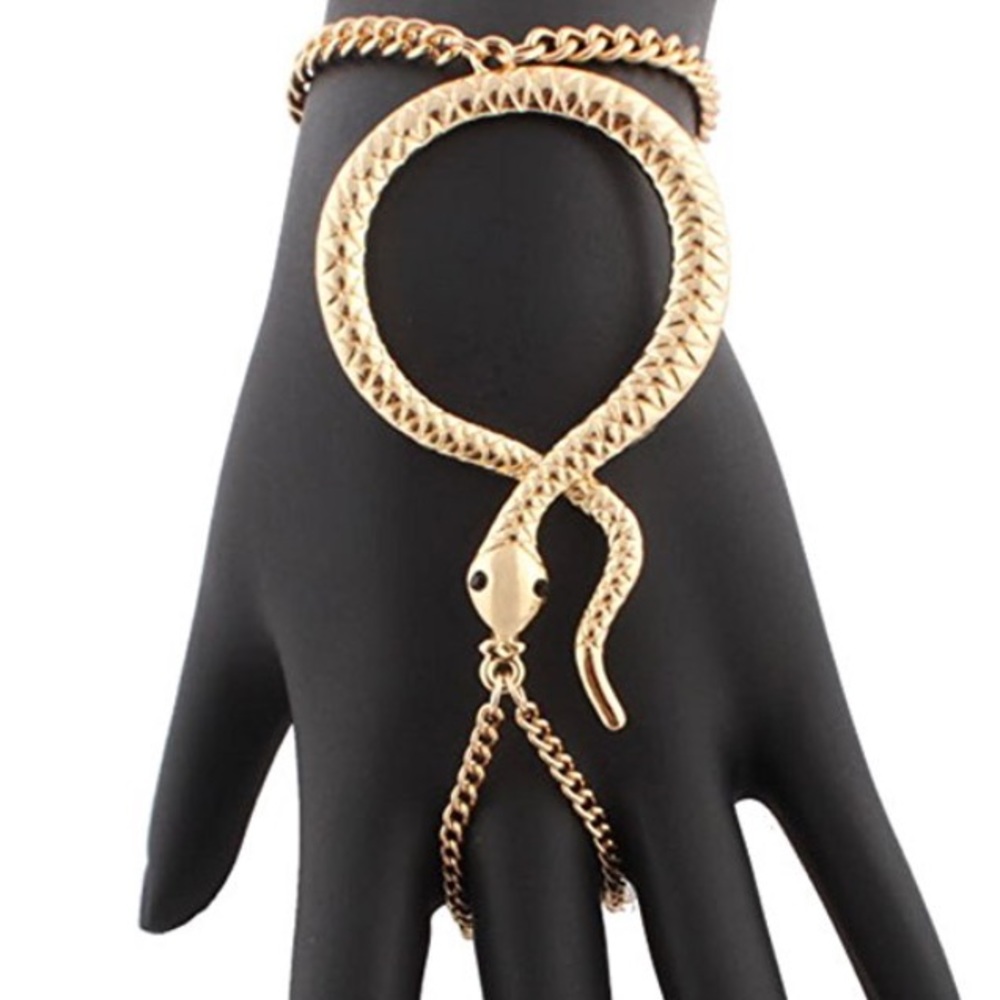 Snake finger ring and adjustable hand chain!