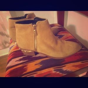 Tan suede booties