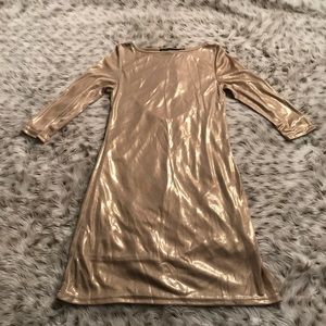 Zara Evening Collection Gold Open Back Dress