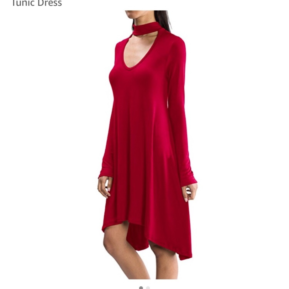 Red choker dress