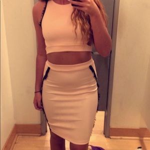 Light Pink Two Piece Cocktail Skirt and Top