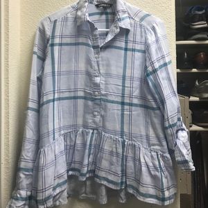 Super cute express high low peplum flannel