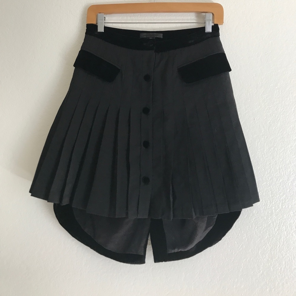 ALEXANDER WANG Velvet Lined Hi Low Skirt 4
