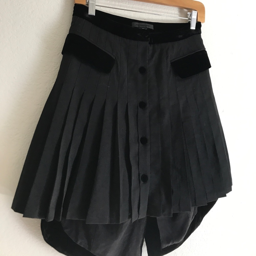 ALEXANDER WANG Velvet Lined Hi Low Skirt 4 - Picture 2 of 5