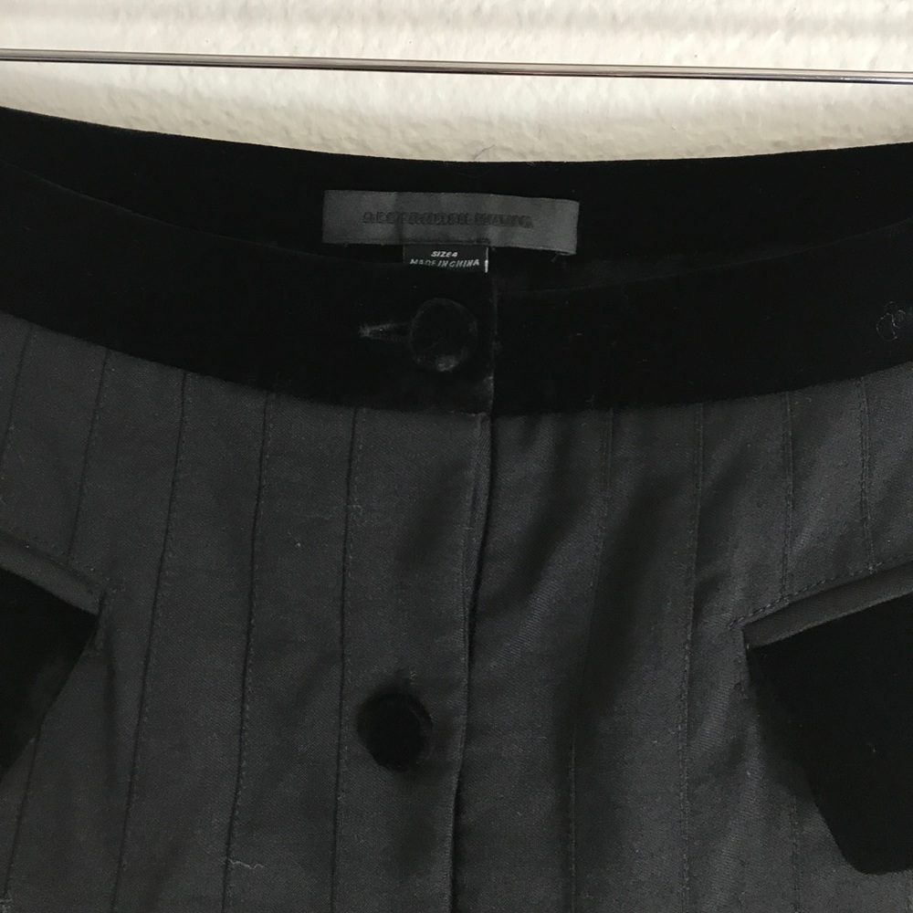 ALEXANDER WANG Velvet Lined Hi Low Skirt 4 - Picture 3 of 5