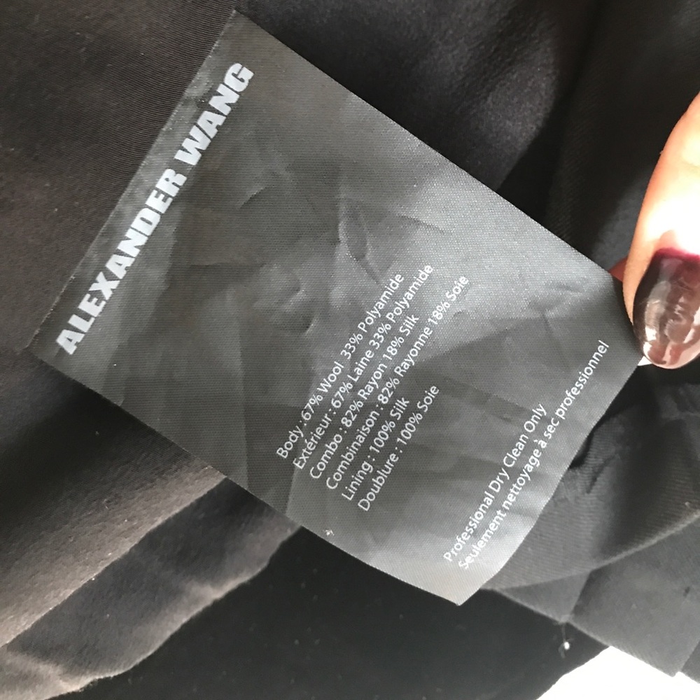 ALEXANDER WANG Velvet Lined Hi Low Skirt 4 - Picture 4 of 5