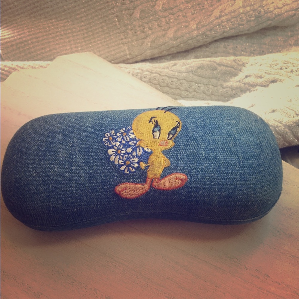 Tweety Bird Denim Glasses Case