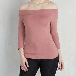 Modcloth: Large - Cafe Parfait Top in Dusty Rose