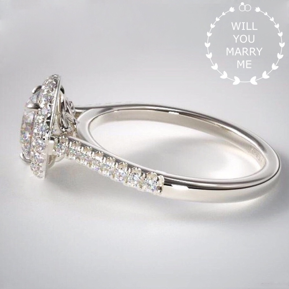 💍Sophisticated Bridal Solid Sliver Ring Set, 5-12 - Picture 3 of 8