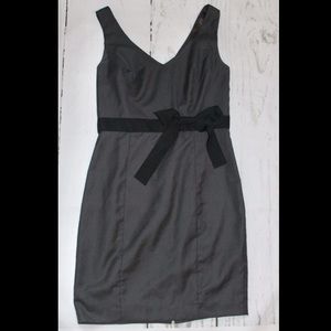 V-Neck Knee length dark gray dress
