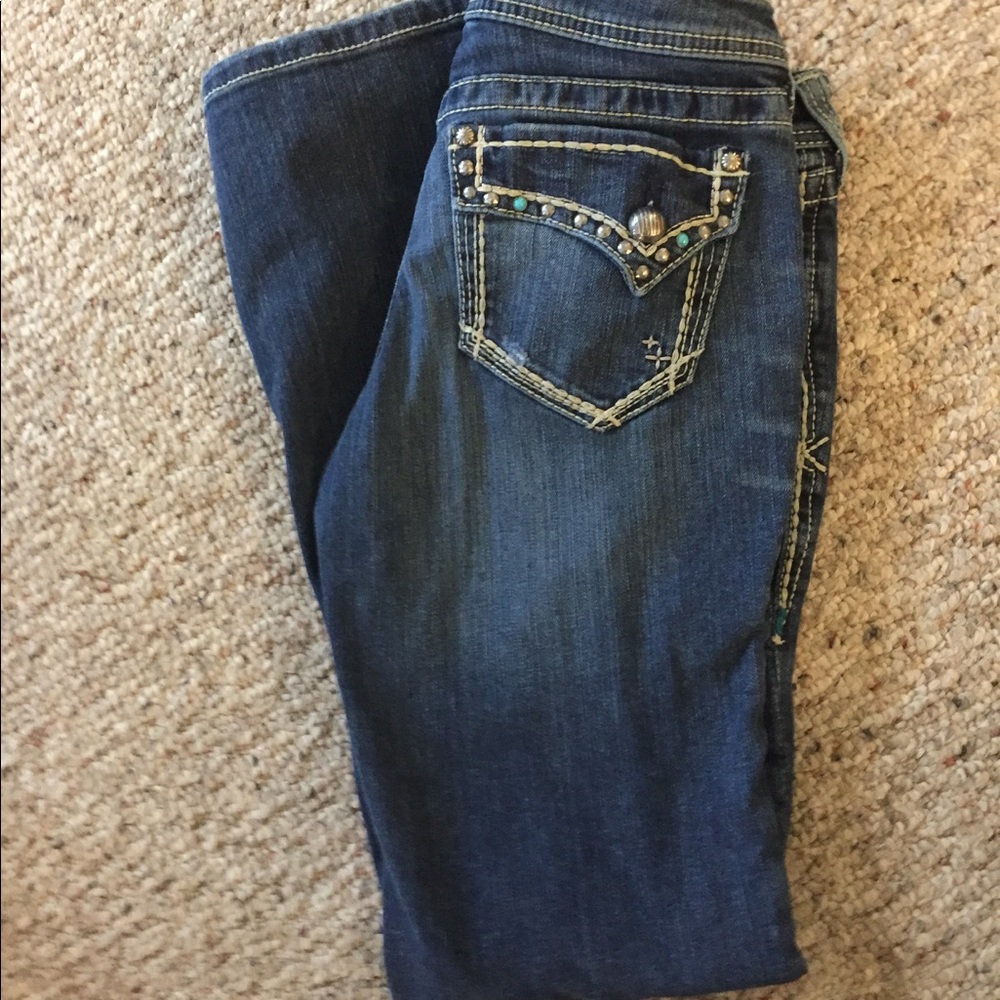 womens size 26 ariat jeans. boot cut. teal