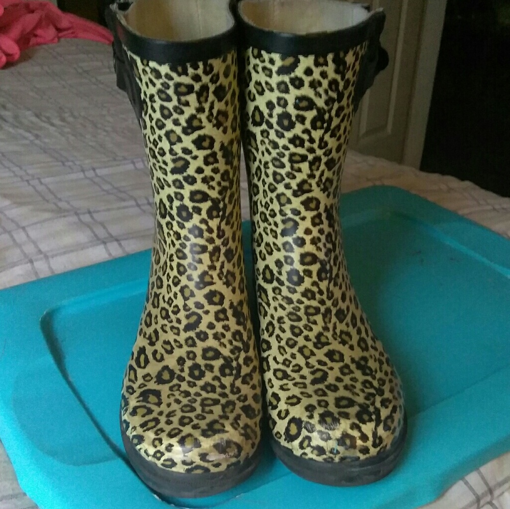 Cheetah Print Rain Boots