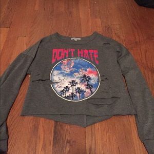 Ripped cropped sweatshirt