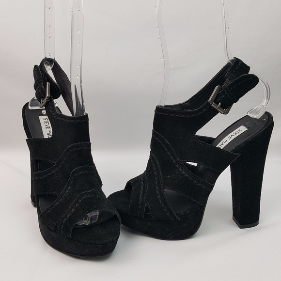 Steve Madden Shoes - Steve Madden Ricki Black Suede Platform Sz 7 BE15