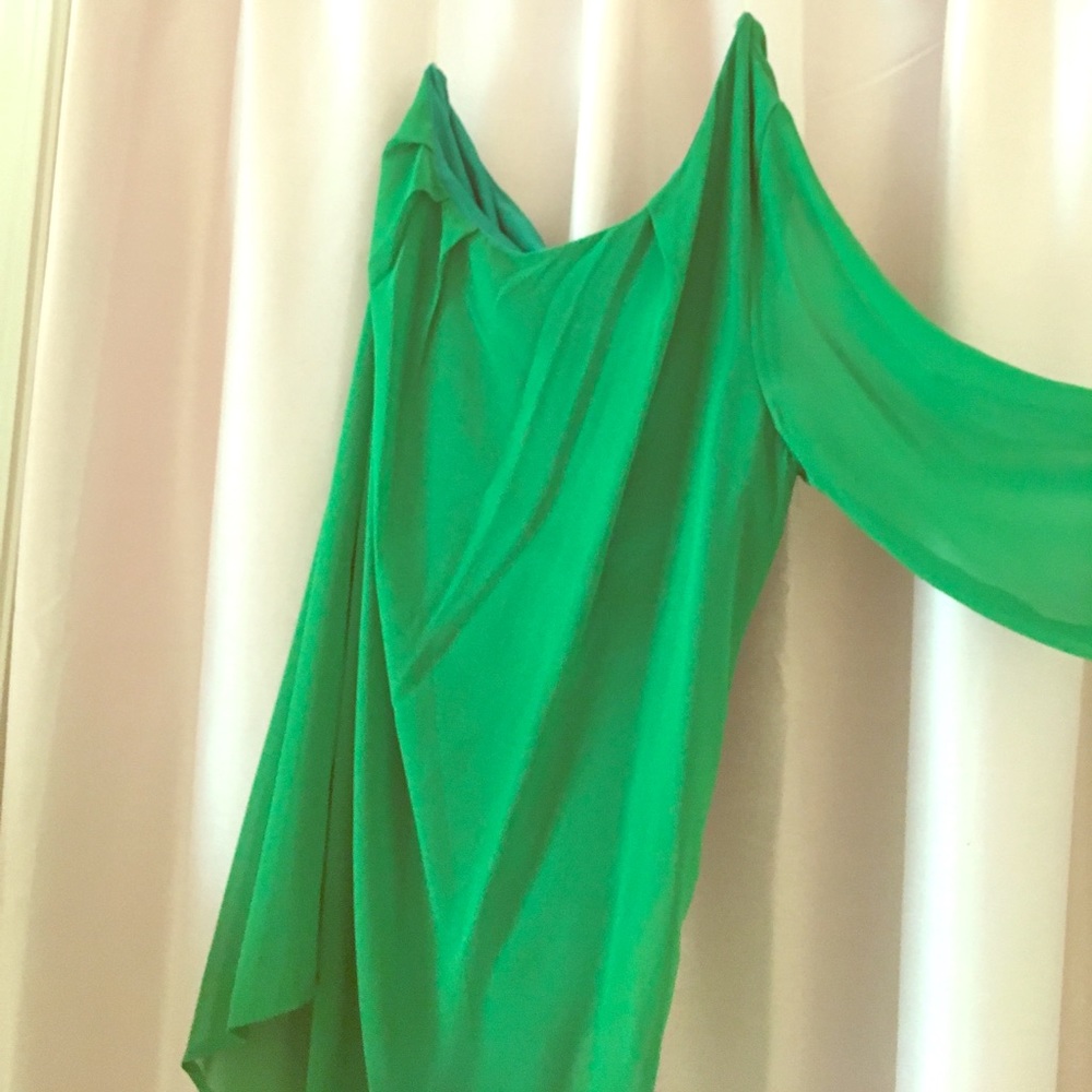 Green One Shoulder Dress