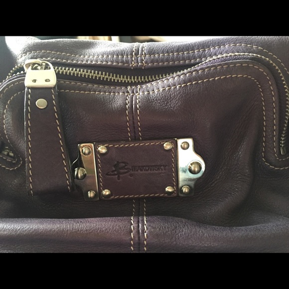 B Makowsky violet leather shoulder bag - vintage - Picture 2 of 7