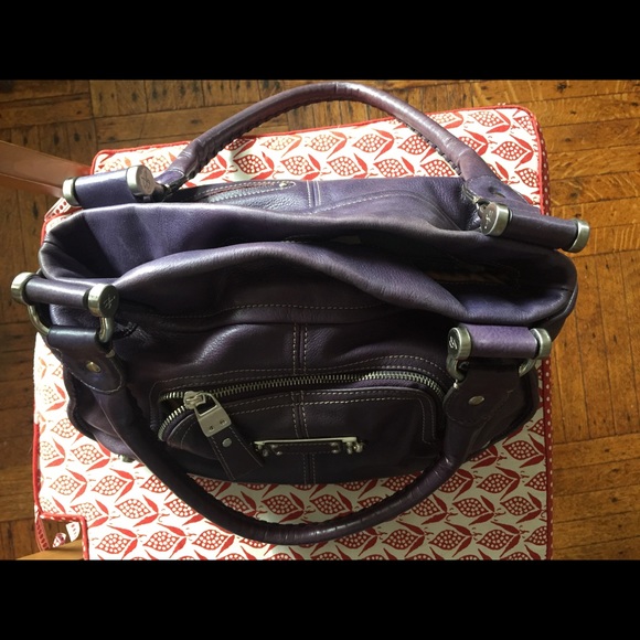 B Makowsky violet leather shoulder bag - vintage - Picture 4 of 7