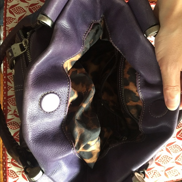 B Makowsky violet leather shoulder bag - vintage - Picture 5 of 7