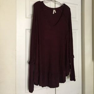 Free People light slouchy sweater burgundy size M