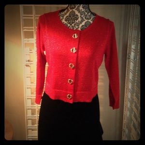 Calvin Klein Metallic Red Cardigan