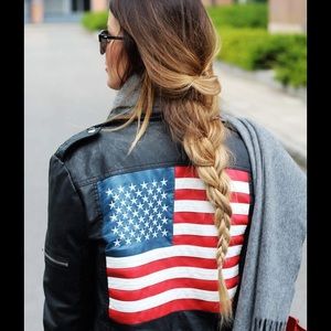 UNIF American Flag Moto Jacket- M Never worn