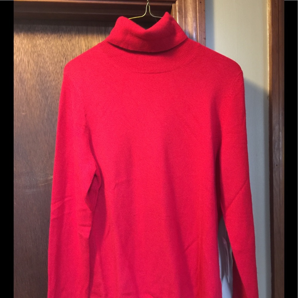 Red cashmere turtleneck